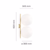FLOS IC C/W2 Double Wall or Ceiling Light Dimension