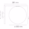 FLOS IC C/W2 Wall or Ceiling Light Dimension