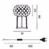 Foscarini Caboche Plus Table Light Lamp in White or Grey