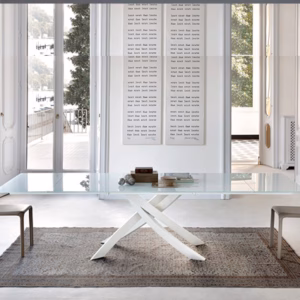 Bontempi Casa Artistico Glass Extending Table