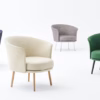 Hay Dorso Armchair Lounge Chair in Fabric and Leather