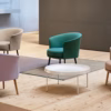 Hay Dorso Armchair Lounge Chair in Fabric and Leather