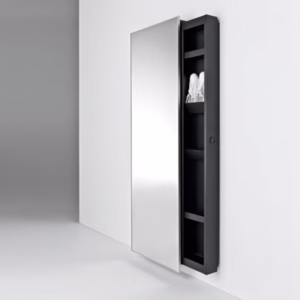 Horm Backstage Mirror Sliding Storage Unit with Shelves