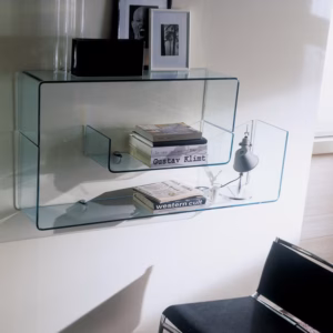 Osaka Glass Shelf e Shaped 120x25x68 by Bontempi Casa