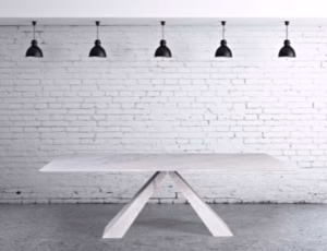 Bevelled edge stone top dining table 9786 by Stone International