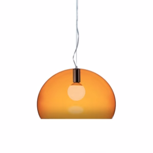 Kartell Fl/y Transparent Suspension Light - Orange