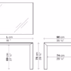 Kristalia Nori Glass Fixed Dining Table Depth 90cm