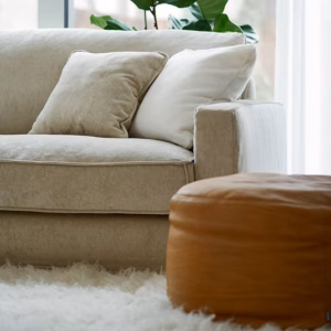 Sits Fatty Pouf in Leather, Square, Round