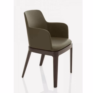 Margot Chair with Arms and Wooden Frame by Bontempi Casa
