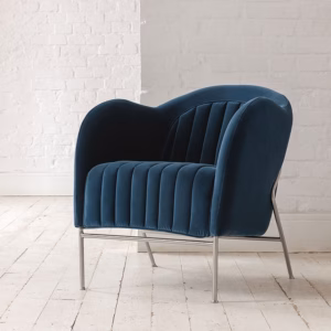 SITS Mini Armchair, Fabric, Leather Upholstery, Metal Frame