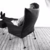 Montis Charly Lounge Chair Armchair in Fabric or Leather Optional Footstool