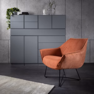 Furninova Egon Armchair Longue Chair in Fabric or Leather