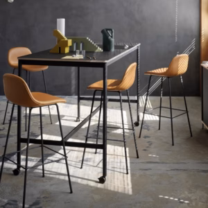 Mutto Base High Breakfast Dining Table with Castors
