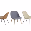 Muuto Fiber Lounge Chair in Plain, Fabric or Leather, Wood Base