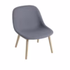 Muuto Fiber Lounge Chair in Plain, Fabric or Leather, Wood Base