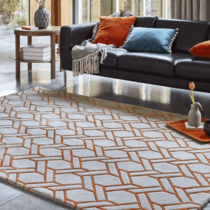 Nexus Fine Lines Orange Rug by Asiatic