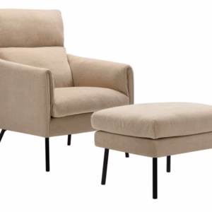 SITS Penny Armchair with Adjustable Headrest and Footstool, Fabric Upholstery