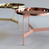 Pianca Abaco Round Coffee Table 60 Quiet Metal, Leather, Marble, Conrete or Glass