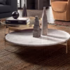 Pianca Abaco Round Coffee Table 60 Loud in Metal, Leather, Marble or Glass