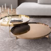 Pianca Abaco Round Coffee Table 60 Loud in Metal, Leather, Marble or Glass