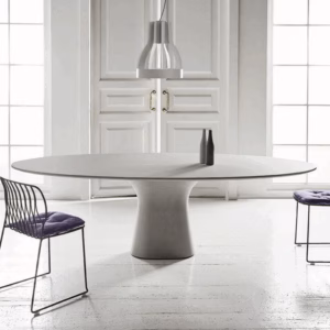 Podium Rounded Fixed Table by Bontempi Casa 