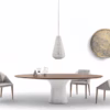 Podium Rounded Fixed Table by Bontempi Casa 