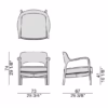 Porada Louis Armchair with Walnut in Fabric or Leather