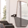 Porada Ops 3 Wall Mirror with Shelf in Canaletta Walnut