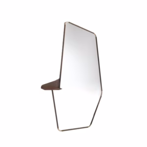 Porada Ops 3 Wall Mirror with Shelf in Canaletta Walnut