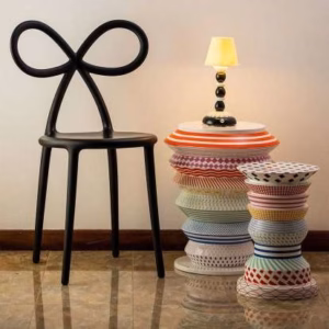 Qeeboo Ribbon Chair in Pink, Black or White