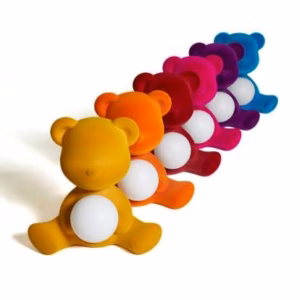 Qeeboo Teddy Girl Lamp Velvet Finish with Rechargeable Led