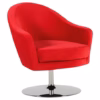 Sits Shell Armchair Upholstered in Fabric, Leather, Swivelling Base