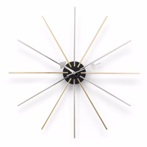 Vitra Star Wall Clock, Chrome and Brass