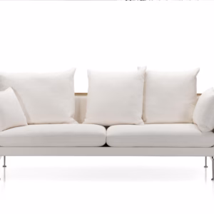 Vitra Suita Three-Seater Sofa, Fabric, Leather Upholstery