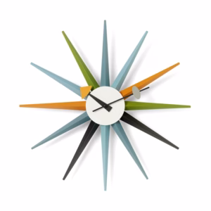 Vitra Sunburst Wall Clock, Wood and Metal