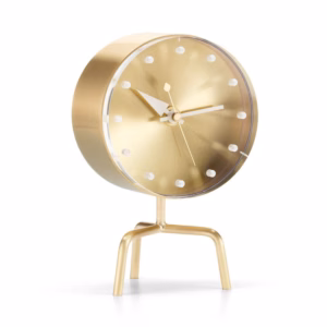 Vitra Tripod Desk Clock, Brass