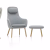 Vitra HAL Armchair Lounge Chair in Leather or Fabric Optional Ottoman