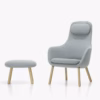 Vitra HAL Armchair Lounge Chair in Leather or Fabric Optional Ottoman
