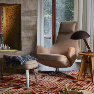 Vitra Repos Lounge Chair in Leather or Fabric with Ottoman or Panchina