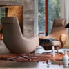 Vitra Repos Lounge Chair in Leather or Fabric with Ottoman or Panchina