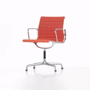 Vitra Aluminium Chair EA 104 Fabric and Leather Swivel Upholstery