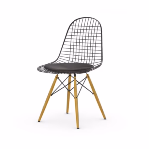 Vitra DKW 5 Wire Chair with Wood base & Seat Cover Fabric or Leather