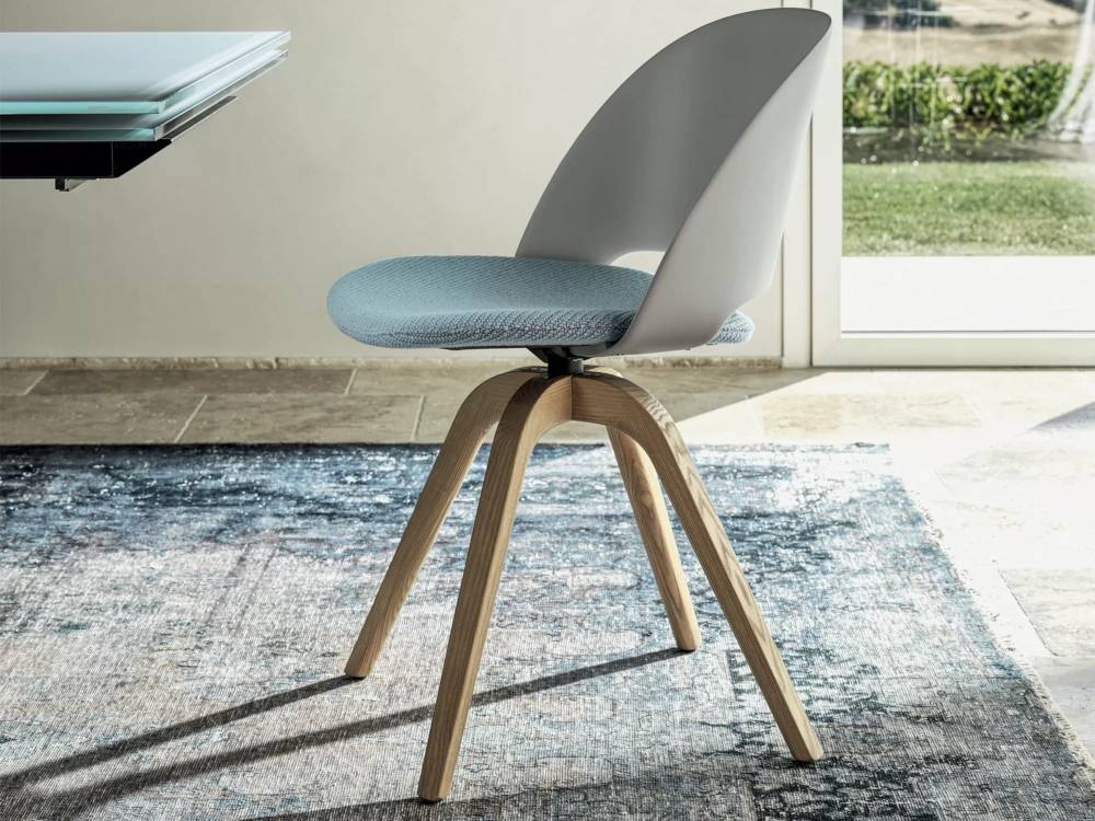 Bontempi Casa Polo Dining Chair with Solid Wood Frame