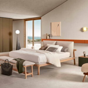 Pianca Fushimi Wooden and Upholstered Bed 160 x 200 cm Mattress Size at Urbansuite