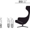 Vitra Grand Repos Armchair Lounge Chair in Leather or Fabric Optional Ottoman or Panchina